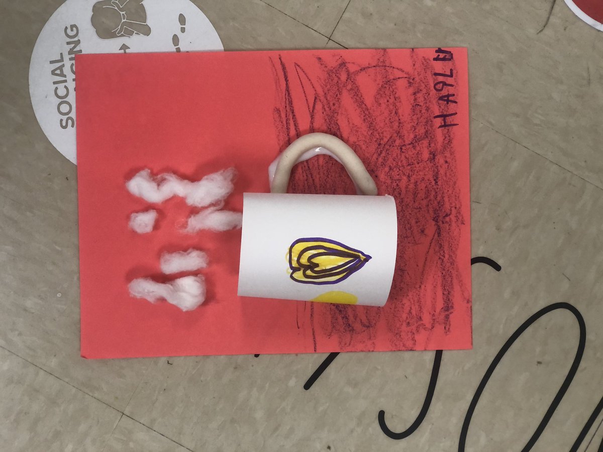 ArtEthridge's tweet photo. Such a sweet reflection on a cold winter’s night. Loving the hot cocoa artworks demonstrating all the elements of art with my kindergarten. Love my Littles. My little sponges.#lisd #creativesce @creativeSCE #underthesce #elementaryart #BeKind https://t.co/6zYpeIePp3