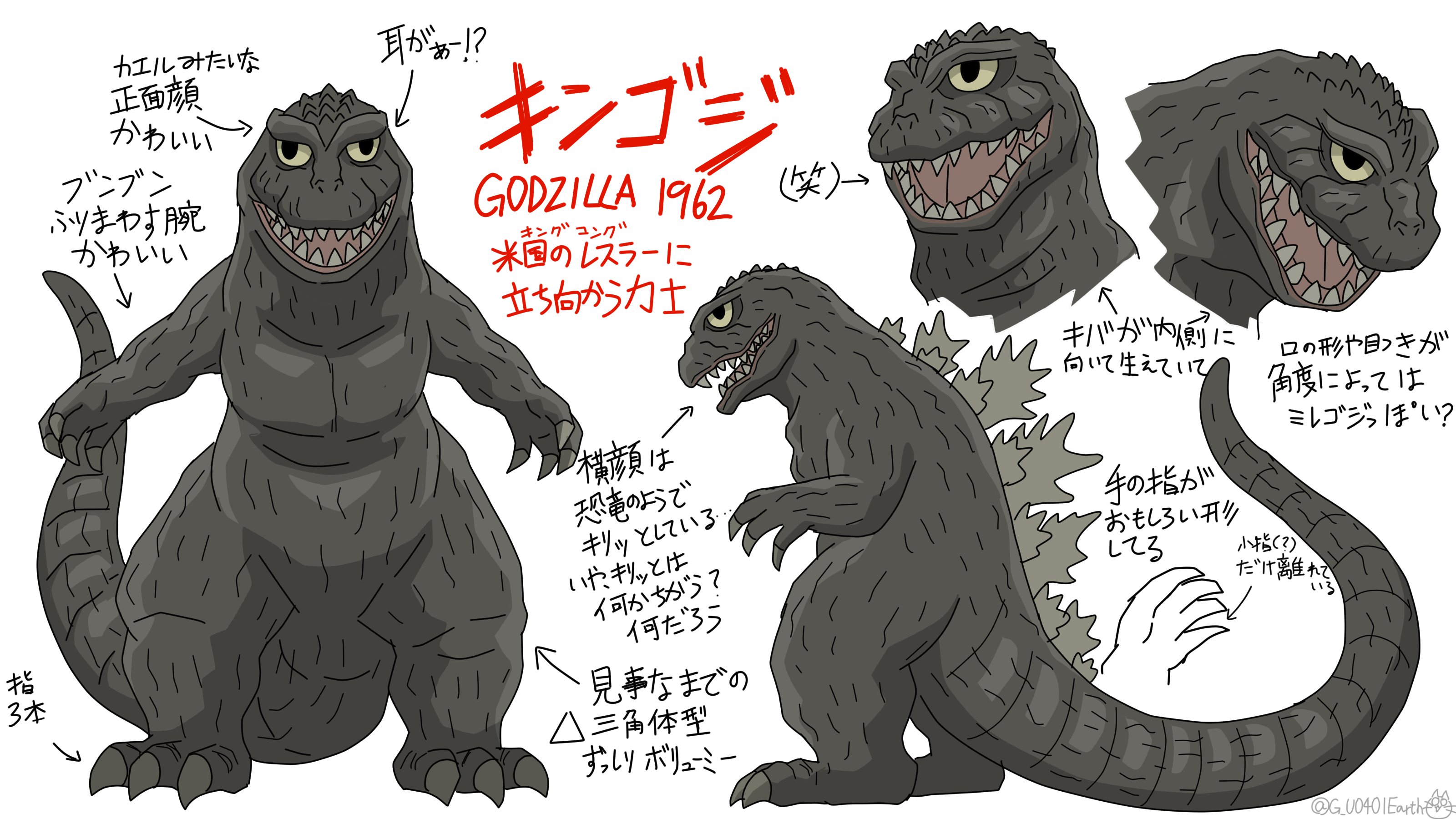 Twitter 上的 猫怪獣ノラ キンゴジの デフォルメイラスト練習 ゴジラ Godzilla T Co R3wnck37xv Twitter