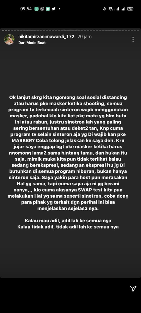 Komentar Nikita Mirzani terkait teguran administratif dari KPI Pusat