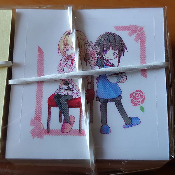 gusui's tweet photo. 歌姫頒布のちと千夜バレンタイン合同でつけるシールが届きました……!
※シールは会場分になります
#VRCCC https://t.co/1CXGhAThL0