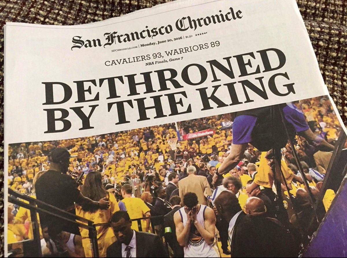 June 19: I was in San Francisco for Game 7 and had to miss the celebration back home, but seeing this paper in the hotel lobby the next morning was worth it.