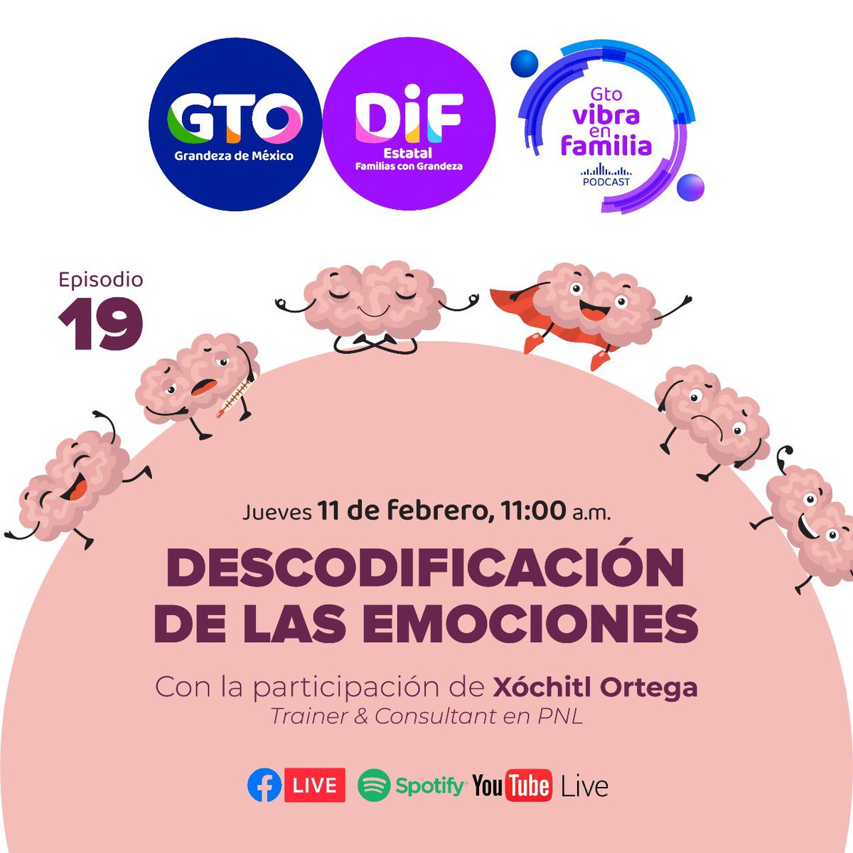 difgente's tweet photo. Mañana no te puedes perder un episodio más de #GTOVibraEnFamilia, vamos a platicar sobre las emociones y cómo aprender a reconocerlas. En punto de las 11:00hrs por #FacebookLive y #YouTubeLive de #DifGto. Te esperamos!!! https://t.co/FxMzgFl6pF