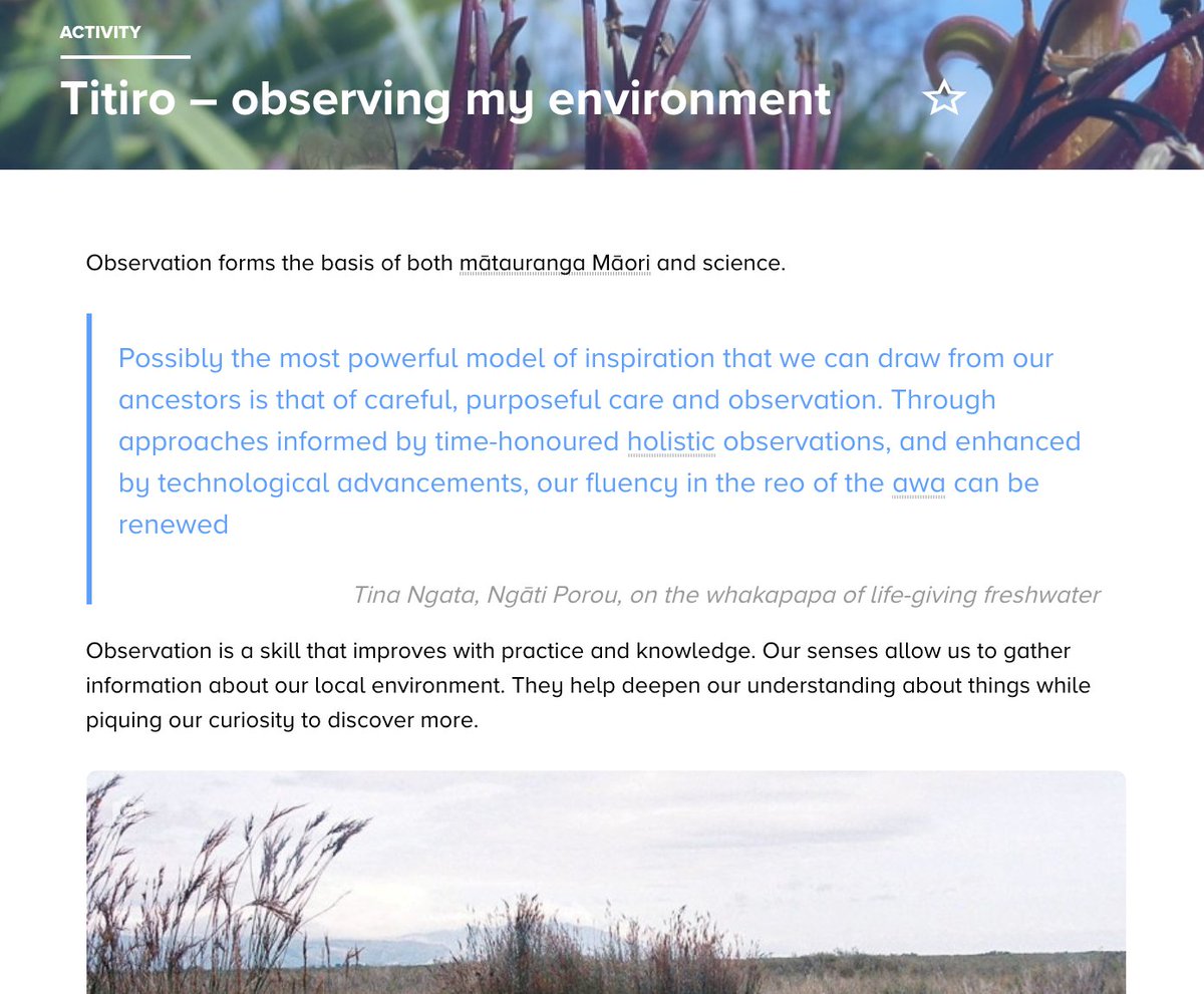NZScienceLearn's tweet photo. We're finishing our #PLD today with a look at the activity
Titiro – observing my environment
https://t.co/ov4dL9Hn0K
#NatureOfScience #wetlandsEducation #ScienceLearningHub #PLD https://t.co/Rs7az3Vnm5