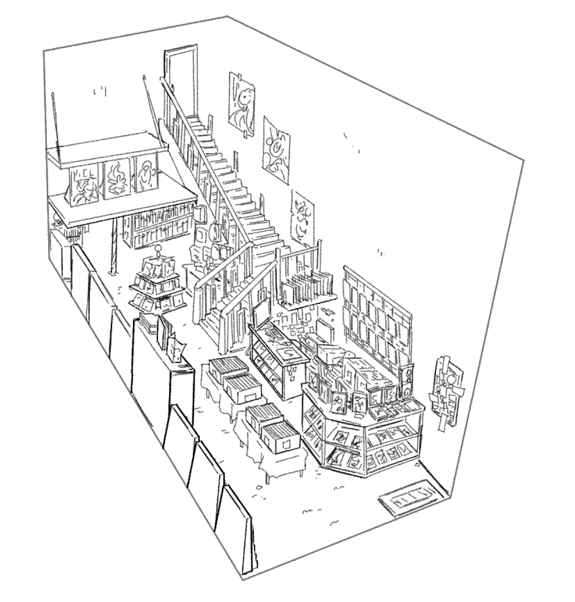 shoebox comic shop study

#backgrounds 