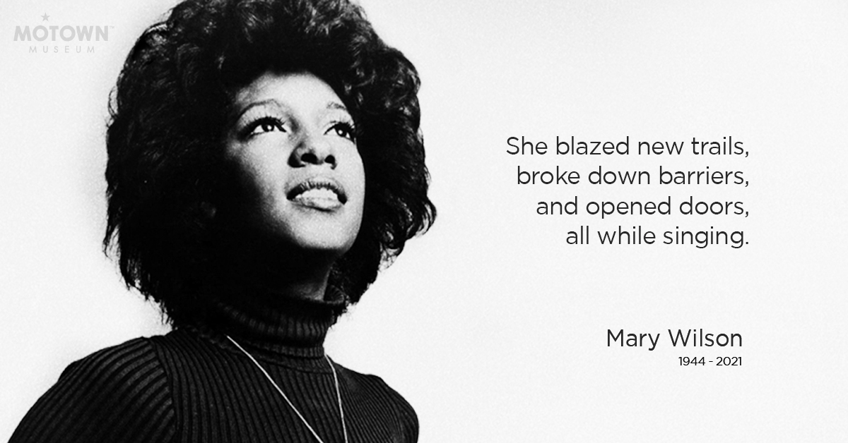 Motown_Museum's tweet photo. In honor of the great Mary Wilson, a founding member of the trailblazing female group – The Supremes. You will always live on, and sing on in our hearts.

#MotownMuseum #MaryWilson #TheSupremes https://t.co/sR34Avd8gO