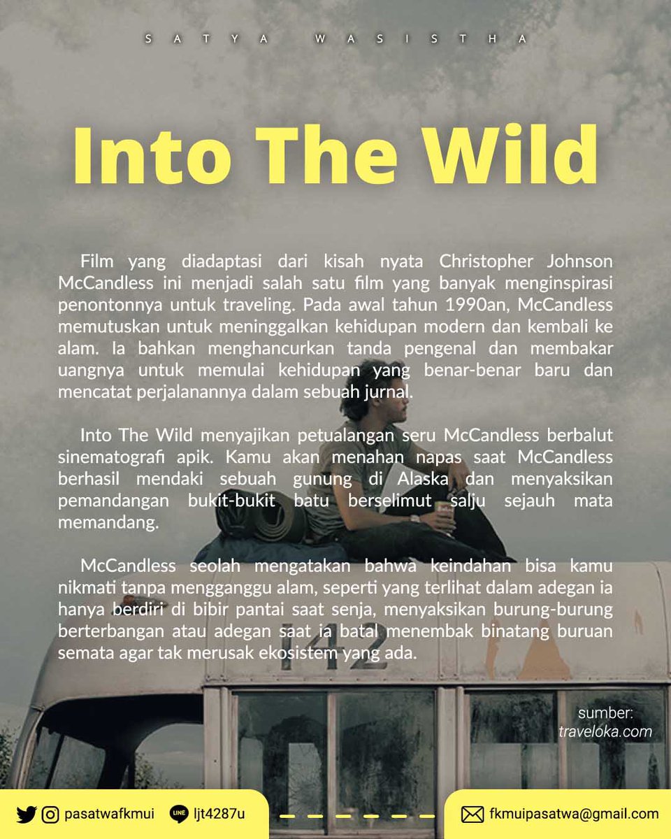 PasatwaFKMUI's tweet photo. [FILM APA AJA YA KIRA-KIRA??]
.
Kali ini mimin kasih film nih yang dapat mengobati rindu kalian akan jalan-jalan. Hmm kira-kira bakal mengobati rindu atau malah jadi pengen pergi jalan-jalan sekarang ya?
.
Kira-kira Film Favorit kalian yang mana yaa?
#PASATWAFKMUI
#SATYAWASISTHA https://t.co/YtFHGlRe98