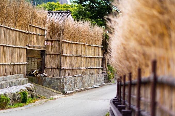 Although not strictly necessary in spring and summer, most people leave the magaki up as it helps to protect against the harsh Western sunlight. These all year fences are called mannengaki. I also imagine it helps in attracting tourism.