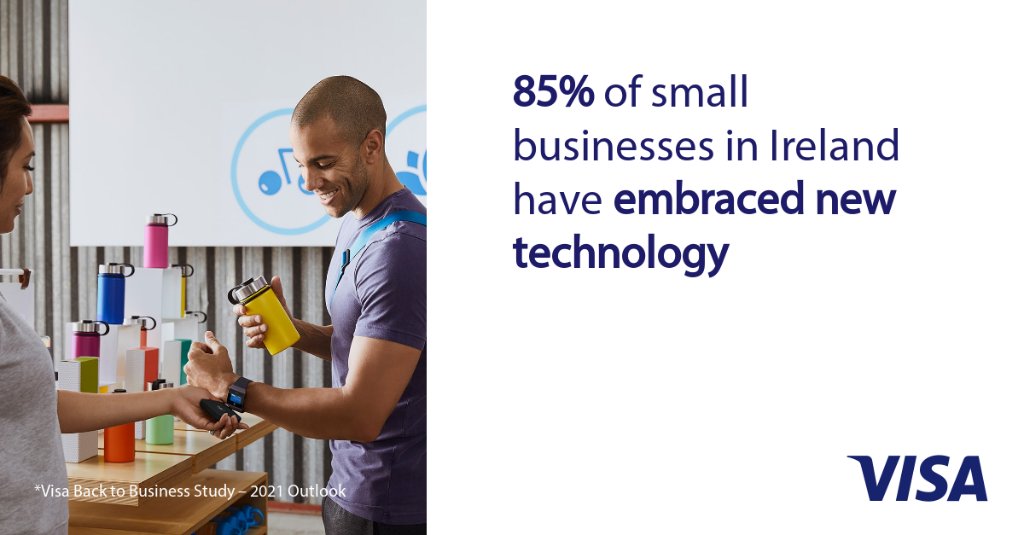 Our latest study found 85% of Irish small businesses have embraced new forms of technology during the pandemic, such as selling online or offering click and collect services. Read more: vi.sa/3q5wLfU
