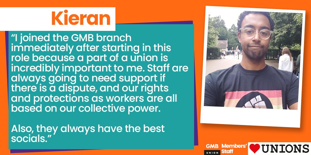 Next we've got Kieran Aldred (who enjoys a peaceful Twitter-free life)"Our rights and protections as workers are all based on our collective power."  #HeartUnionsWeek