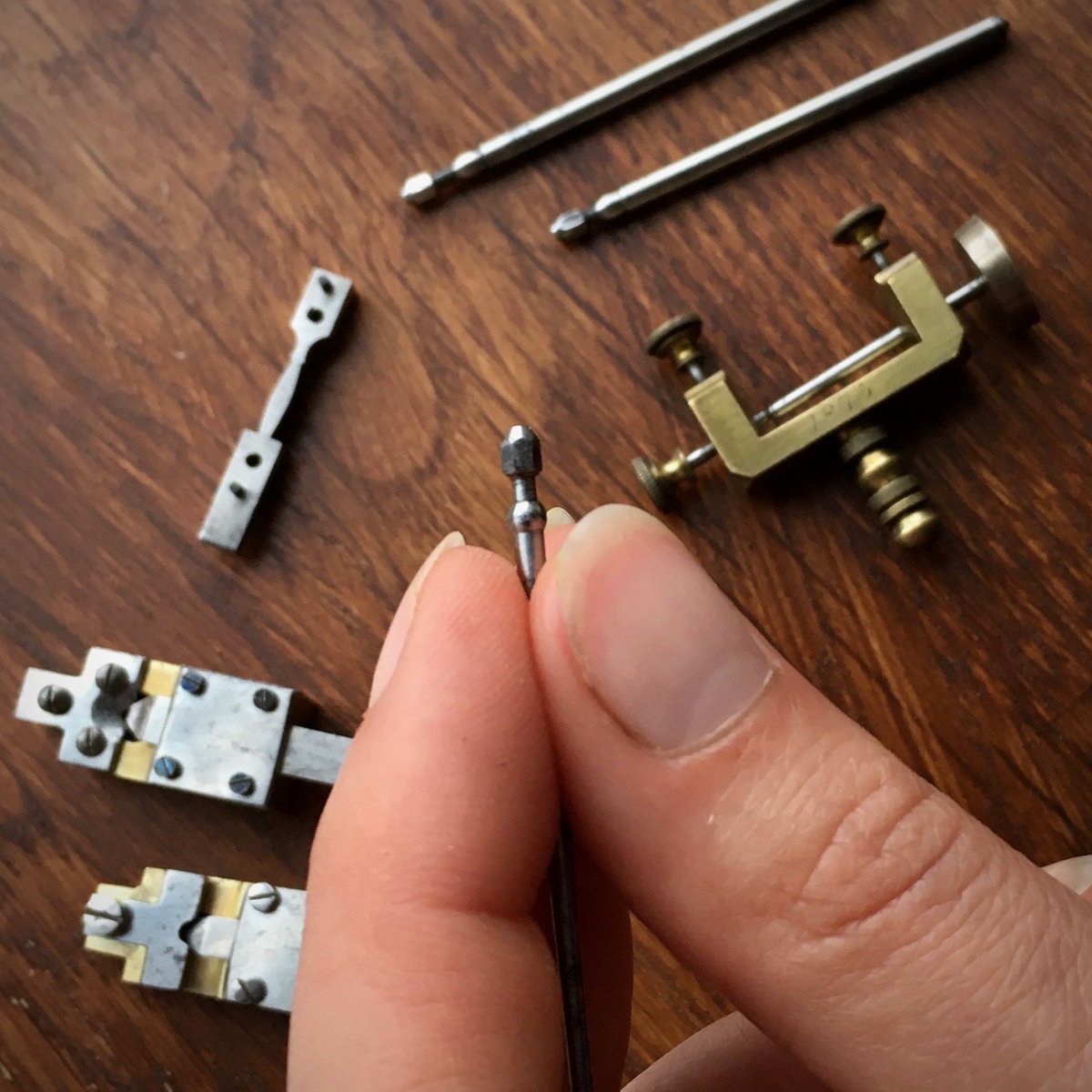 DrStruthers's tweet image. These pint size watchmaking tools were made by an apprentice when they started their training. Being able to make the tools of our trade is an important part of the job and something traditional watchmakers still do today 🧑🏻‍🔧