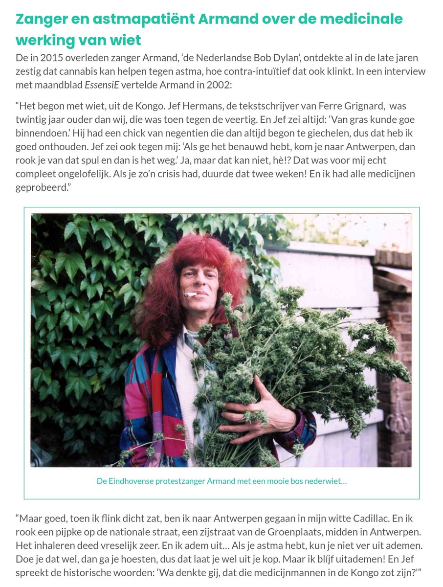 Hoe protestzanger en astmapatiënt Armand ontdekte dat cannabis helpt tegen astma:
(Bron: mediwietsite.nl/studie-helft-a…)