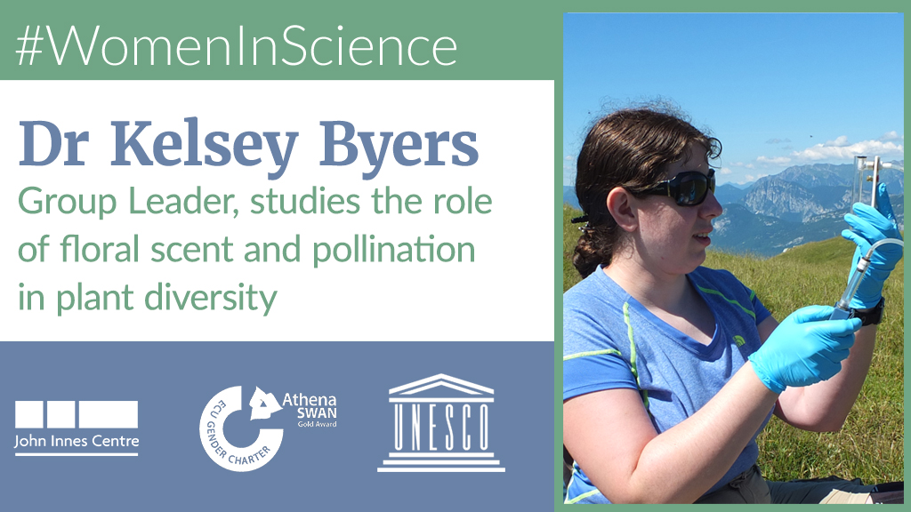 Dr Kelsey Byers - Group Leader, studies the role of floral scent and pollination in plant diversity @plantpollinator  https://www.jic.ac.uk/people/kelsey-byers/  #WomenInScienceDay