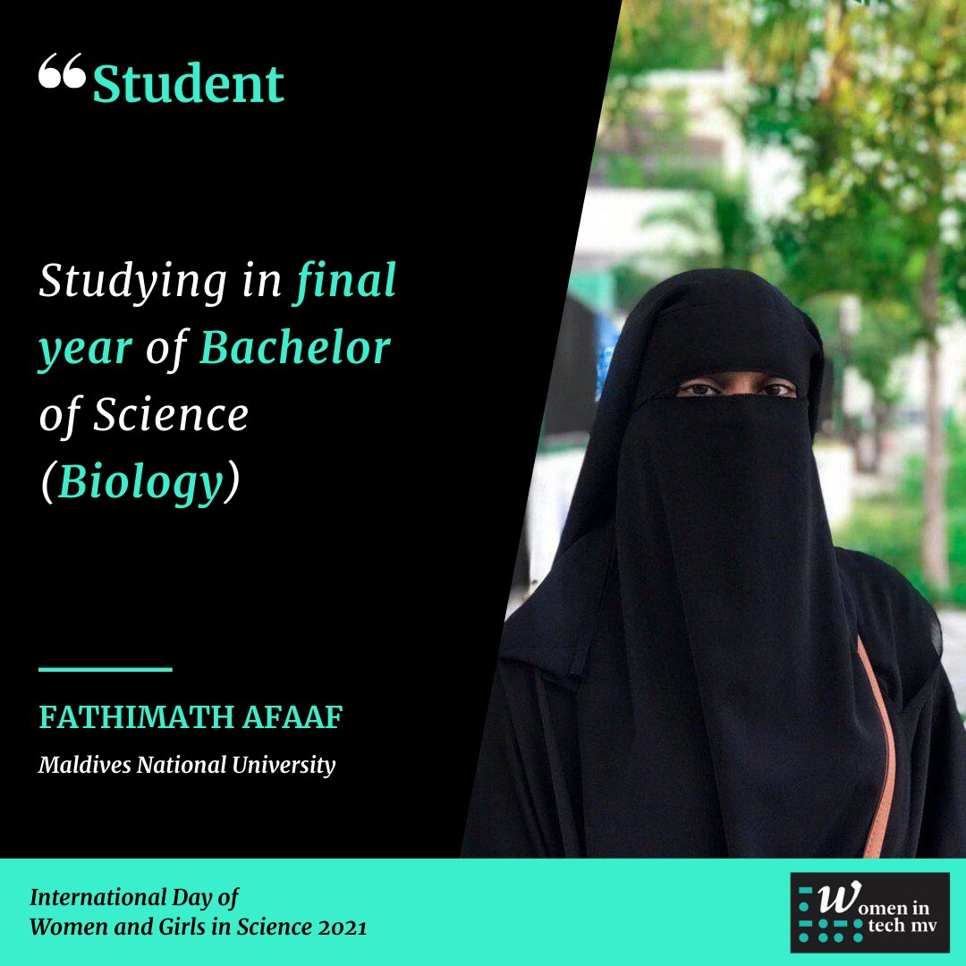Fathimath Afaaf, Student, Bachelor of Science (Biology),  @MNUedu