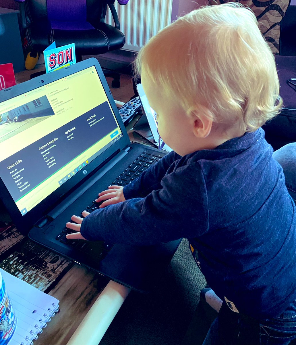 AaronN_TAL's tweet image. Mason is having the morning off nursery and learning the ropes of managing the website and learning products #MiniApprentice #AllWorkNoPlay