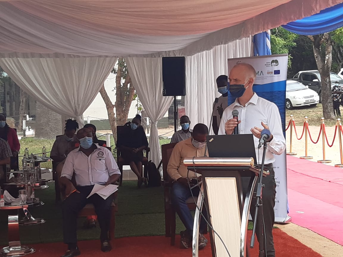 WWF_Kenya's tweet photo. "The #BlueEconomy is a sector where we can work together to unleash the full potential of innovation in technology, finance and governance. Both projects; #BIOPAMA and #KECOFISH should make a real practical change on the ground" @EuMordue @EUinKenya Ambassador https://t.co/veKEKAZ064