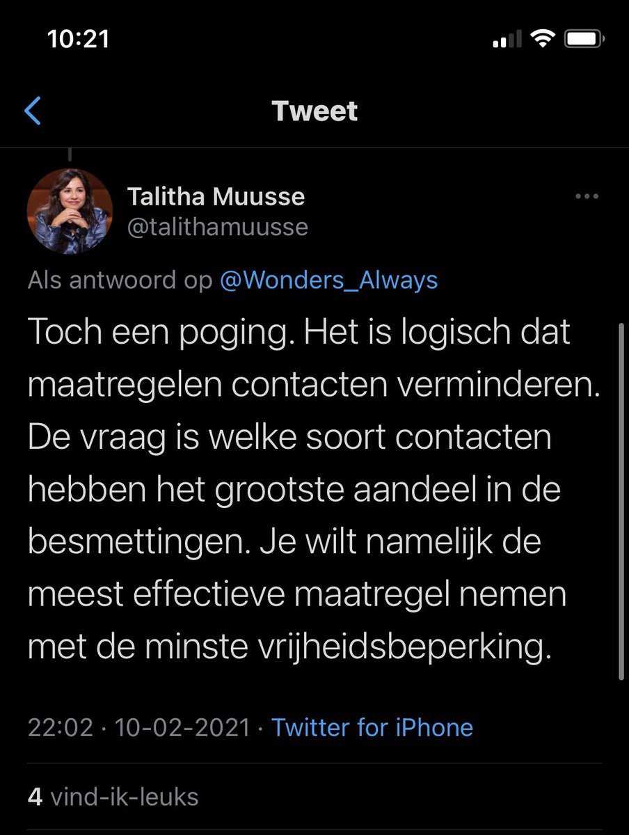 “Toch een poging. Het is logisch dat maatregelen contacten verminderen. De vraag is welke soort contacten hebben het grootste aandeel in de besmettingen. Je wilt namelijk de meest effectieve maatregel nemen met de minste vrijheidsbeperking.”