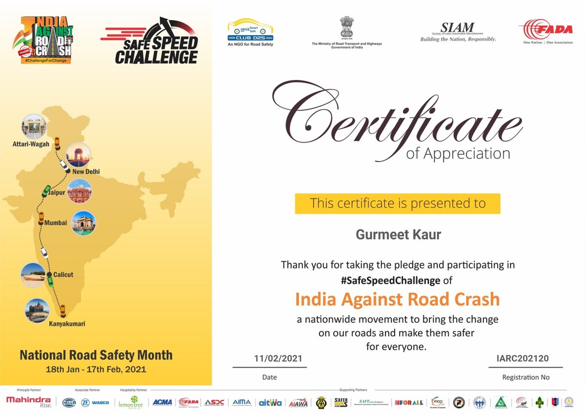 #RoadSafetyChallenge #IndiaAgainstRoadCrash @siamindia @nikunjsanghi @PSKhachariyawas @FADA_India @JS4WheelMotors @MORTHRoadSafety
