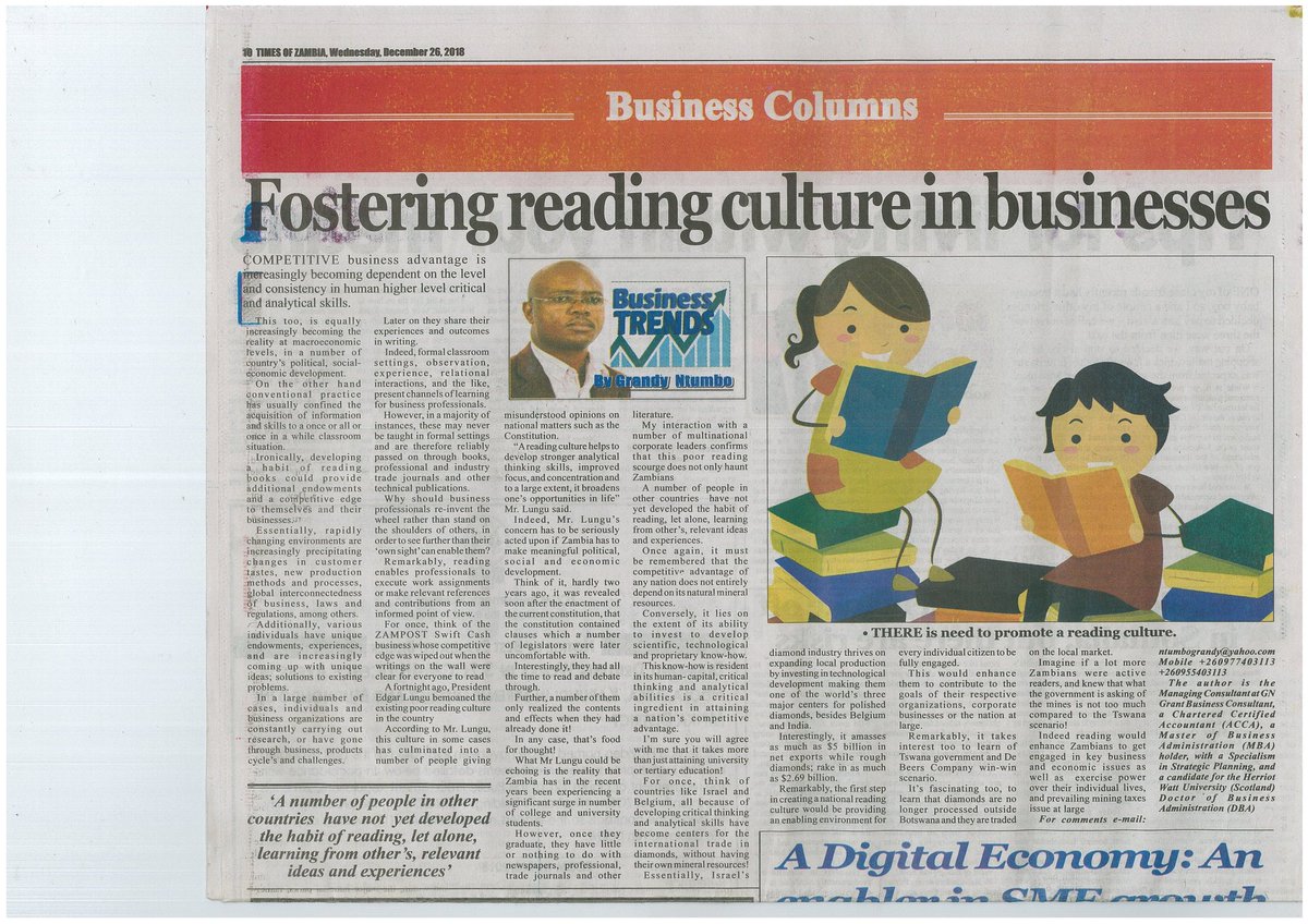 GNtumbo's tweet photo. Fostering readiing culture oin business https://t.co/7EshbJztqB