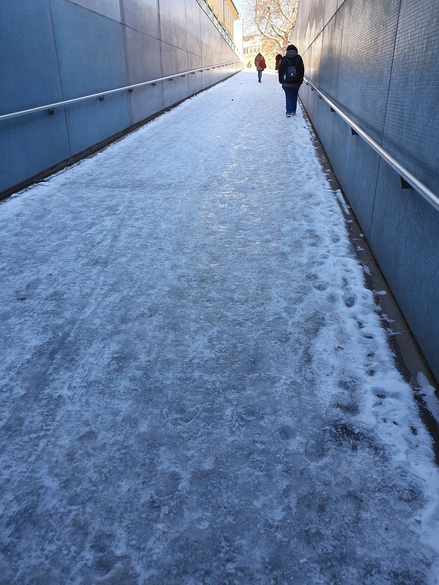 In Stuttgart sind die Straßen frei geräumt. Aber die Rampe zur U-Bahn in der Stadtmitte ist komplett vereist, nicht mal gestreut. 
#prioritäten