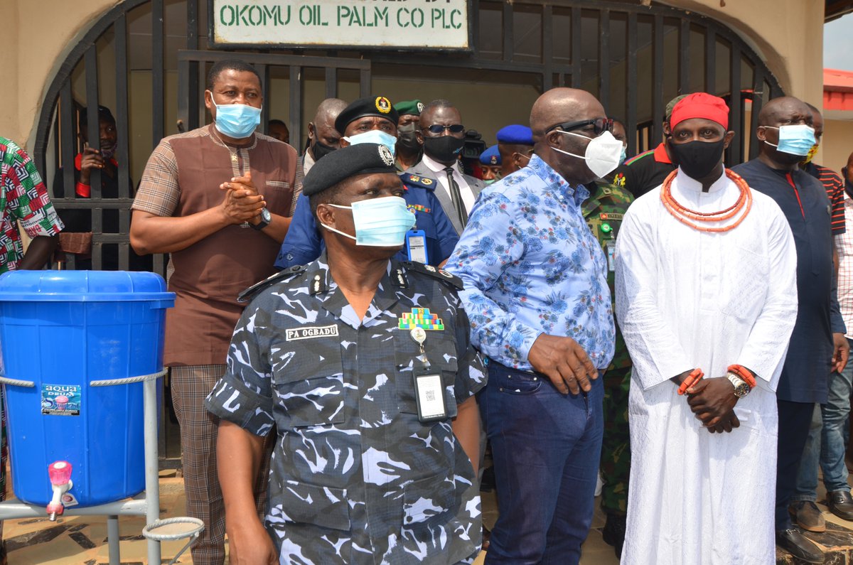 NpfEdo's tweet photo. The Executive Governor of Edo State Mr. Godwin Obaseki and other Heads of Security Agencies in Edo State on a fact-finding to Ugo Community in Orhionmwon Local Government Area of Edo State on 09/02/2021 https://t.co/tNflfB3rX8