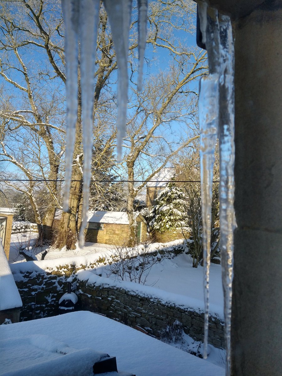 Minus eight here this morning and the icicles are looking impressive! #Elsdon @NlandNP 😮😀⛄❄️#OutdoorsIndoors #ice #snow