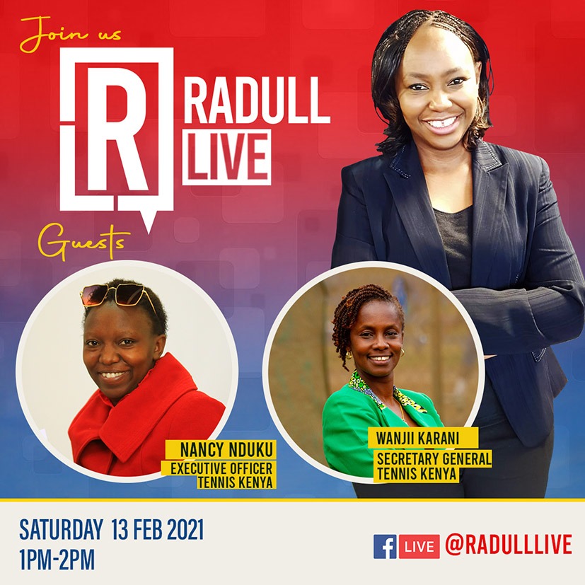 radulllive's tweet photo. Focus on our vibrant Tennis scene this weekend! @tennis_kenya will be on set with SG Wanjii Karani and Nancy Nduku. I hear we're doing great things. Could we be grooming the next @serenawilliams 🎾 Find out more on #Radull #LetsTalkSports #ForTheLoveofTheGame https://t.co/WBKZRbfx5m