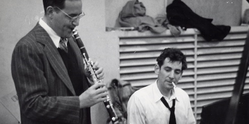 Here's a great candid shot by Fred Plaut: Benny Goodman & Leonard Bernstein in rehearsal, c. 1951. The caption of this photo says "Yale University Library", so at least a few of these photos are getting out there. https://leonardbernstein.com/about/composer/bernstein-and-chamber-music