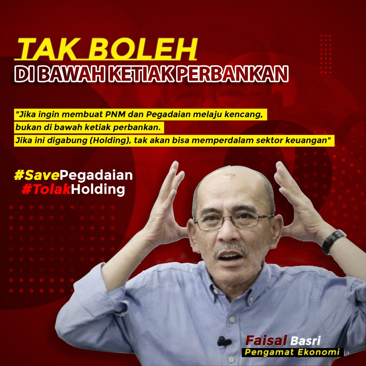 TolakHolding's tweet photo. Sudah semestinya pak @erickthohir membatalkan rencana pembentukan Holding BUMN Ultra Mikro ini. @jokowi @KemenBUMN @tempodotco @tirto 

#TolakHolding #TolakHoldingUltraMikro #SavePegadaian https://t.co/825pxC6IMZ