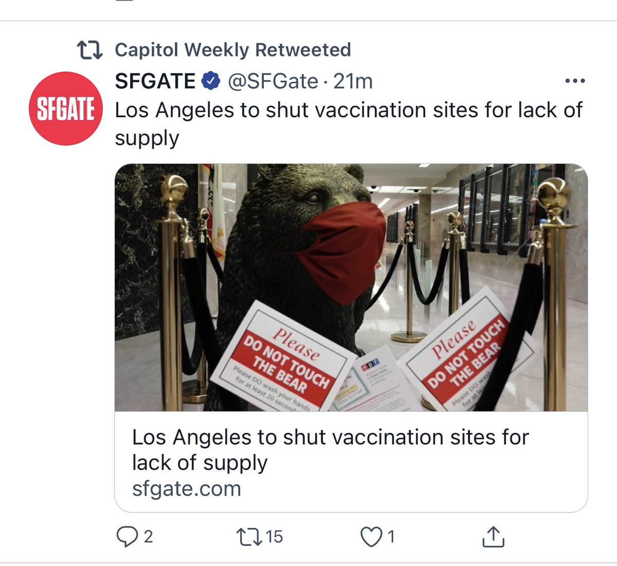 Hey, I’m not in LA nor am I a vaccination site.  How did I get stuck in the middle of this?