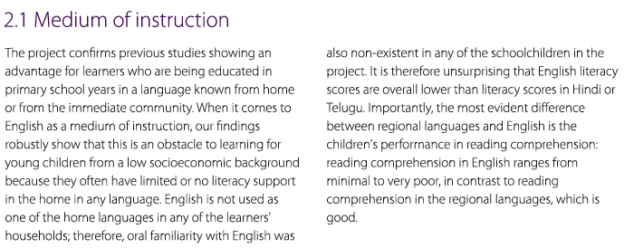 Findings and recommendations for policymakers1)