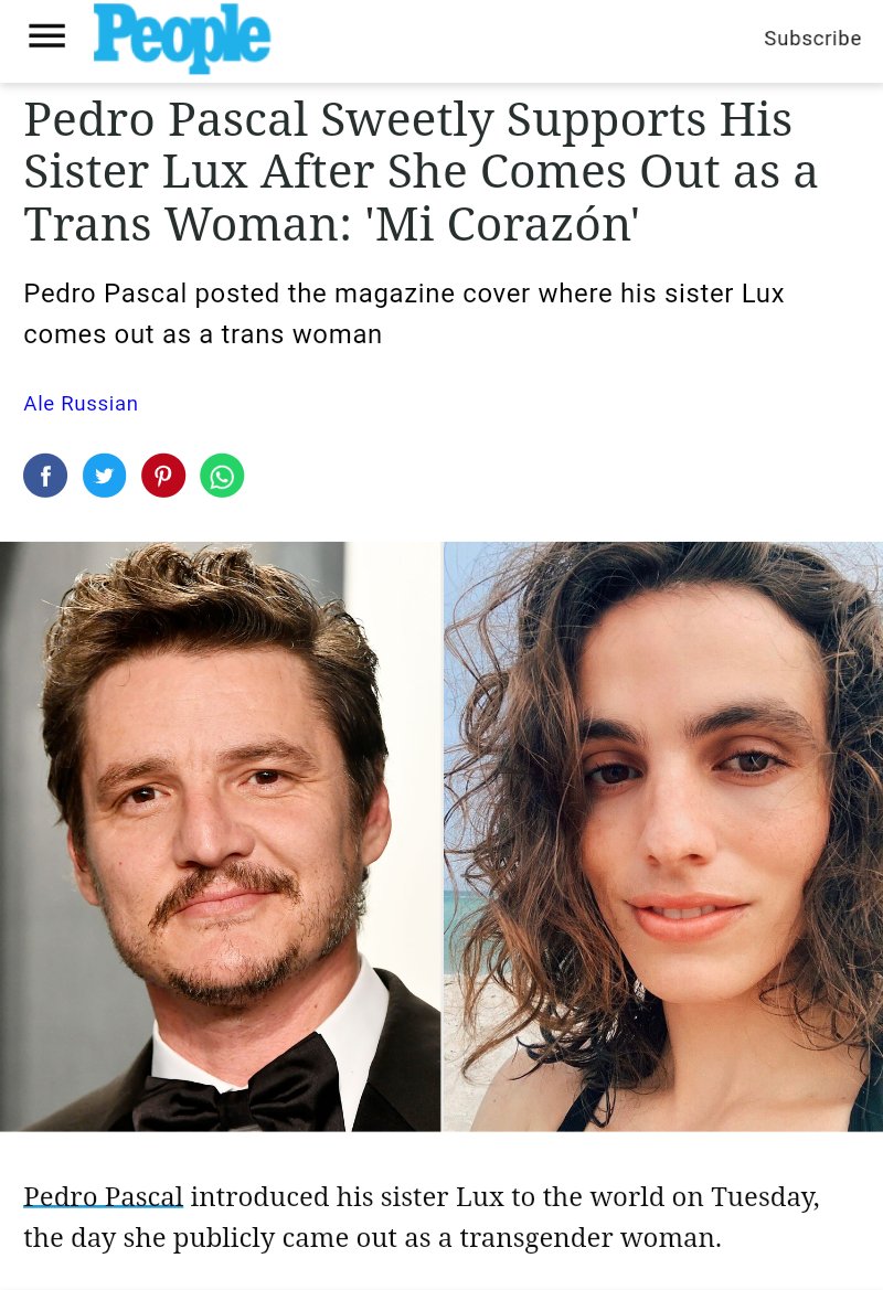 Jewish Hollywood has turned Pedro Pascal into Hollywood's darling by giving him the coolest roles but they do so because they trust him and they trust him because of his leftist family. So if Pedro wants to talk about his family we should do that.