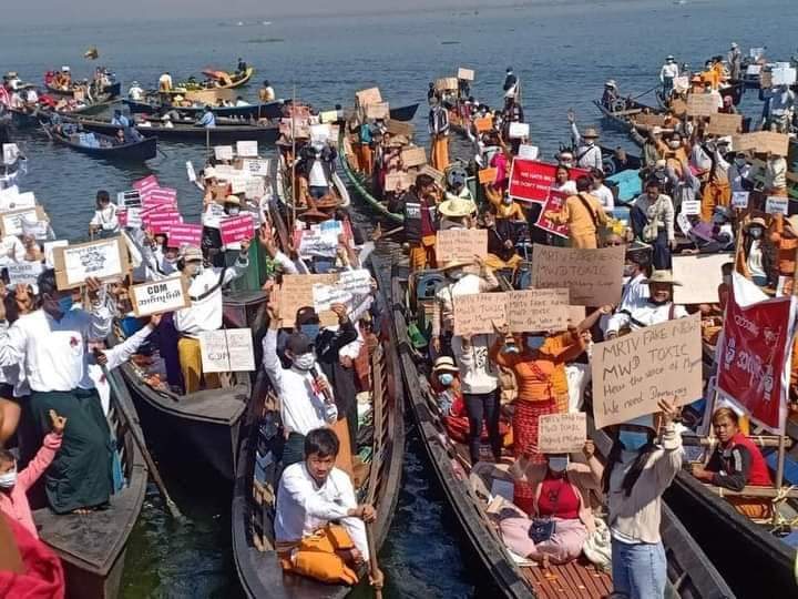 Inle Lake Demonstration for Democracy.
#WhatsHappeningInMyanmar 
#Feb11Coup