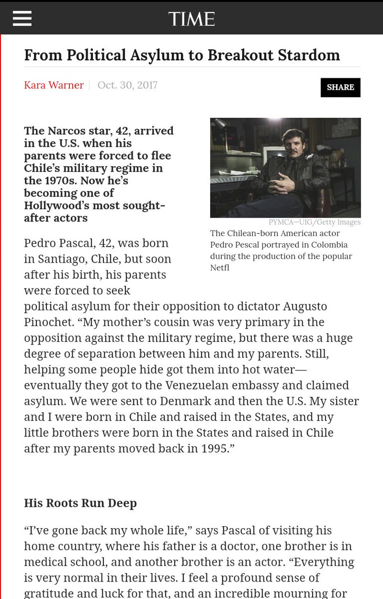 The official story about Pascal's family is that they were political refugees who fled to the United States from Chile because Pinochet's "evil" military dictatorship was oppressing them. But the real story of his family is much more sinister.