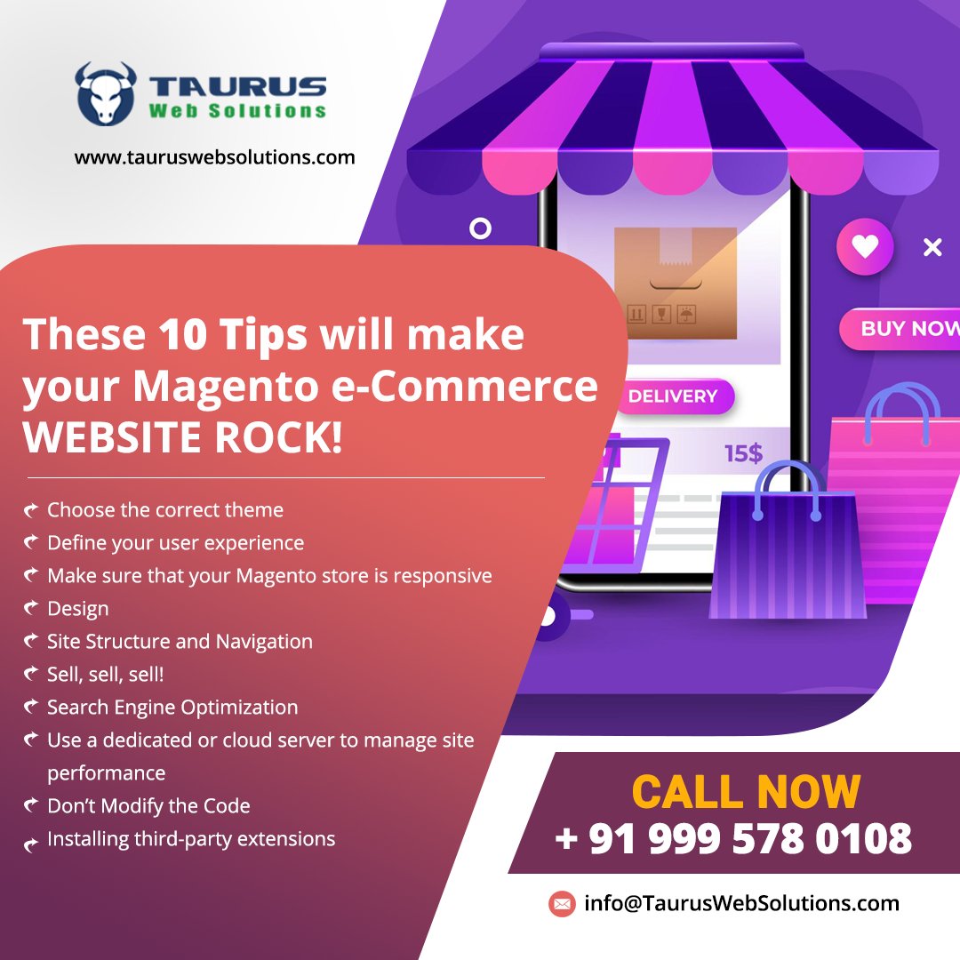 taurusweb's tweet photo. https://t.co/PmC99mBRvK
Email: info@TaurusWebSolutions
Website: https://t.co/zDYssCcvXd
Contact Us: 9995780108
#TaurusWebSolutions #WebsiteDeveloping  #WebsiteDevelopingCompany #bestwebdesigncompany #bestwebdevelopmentcompany #magento #ecommerce https://t.co/2SPiQL2AEX