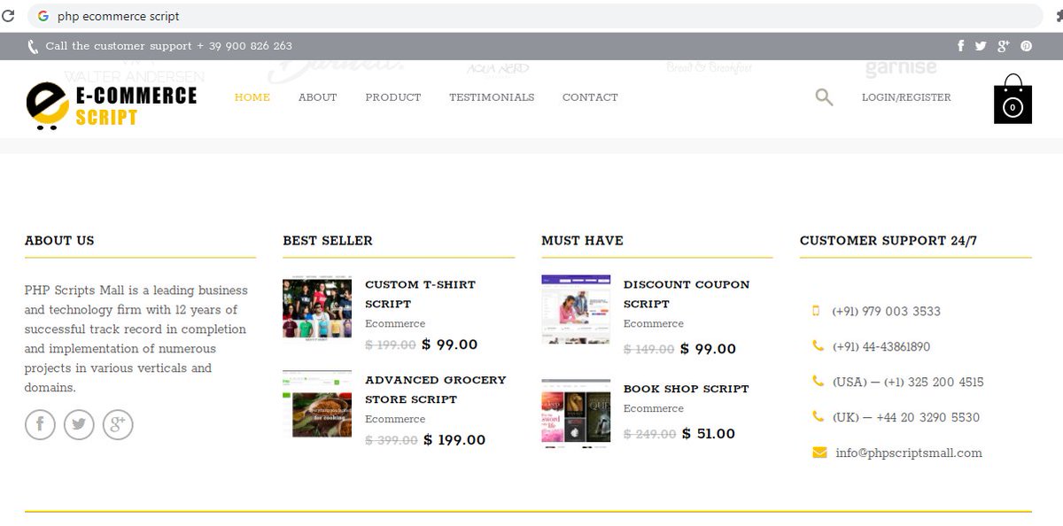 phpscriptsmall2's tweet image. PHP ECOMMERCE SCRIPT development  wont to be all concerning the cart, however today's web enterpriser wants rather more than an easy ordering system on his web site. 
TO KNOW MORE : e-commercescript.com
  (+91) 979 003 3533
  (+91) 44-43861890
  (USA) – (+1) 325 200 4515