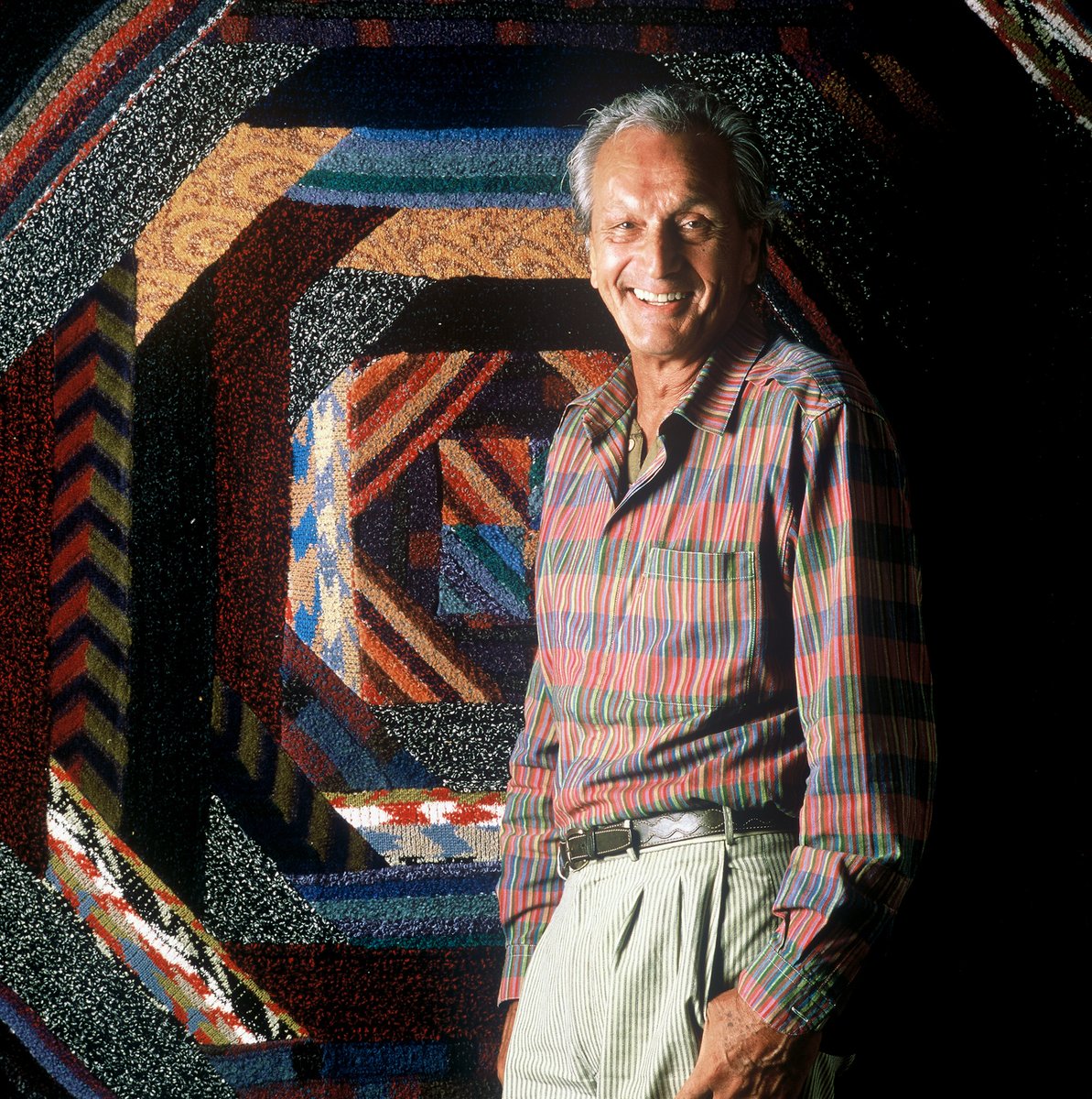 Missoni's tweet photo. From these memories, one can attempt to piece together the colourful life of Tai much like a puzzle, or his much loved patchworks, or the tapestries exhibited in the MA*GA Museum in Gallarate. #OttavioMissoni100 https://t.co/y2hhbeVV0L