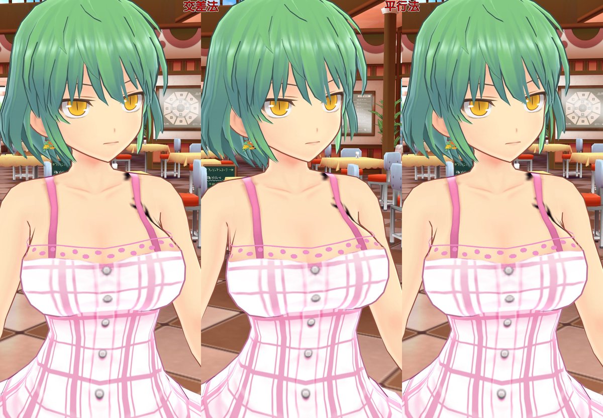 Uni 閃乱カグラ Senrankagura シノマス ステレオグラム Stereogram 立体視 交差法 と 平行法 です 日影