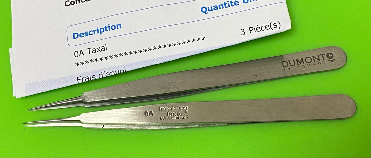 FONTAX SWITZERLAND 1 TAXAL 精密ピンセット スイスから直送で届いたFontax 0a Taxal（写真下）。1番系の保持部の