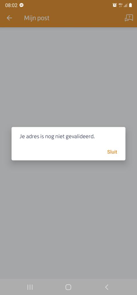 Marjettii's tweet photo. @femkevanhilten @PostNL Net kreeg ik wel een melding dat er post naar me onderweg is, maar als ik het probeer te openen krijg ik dit: https://t.co/y9Gm6ChfGl