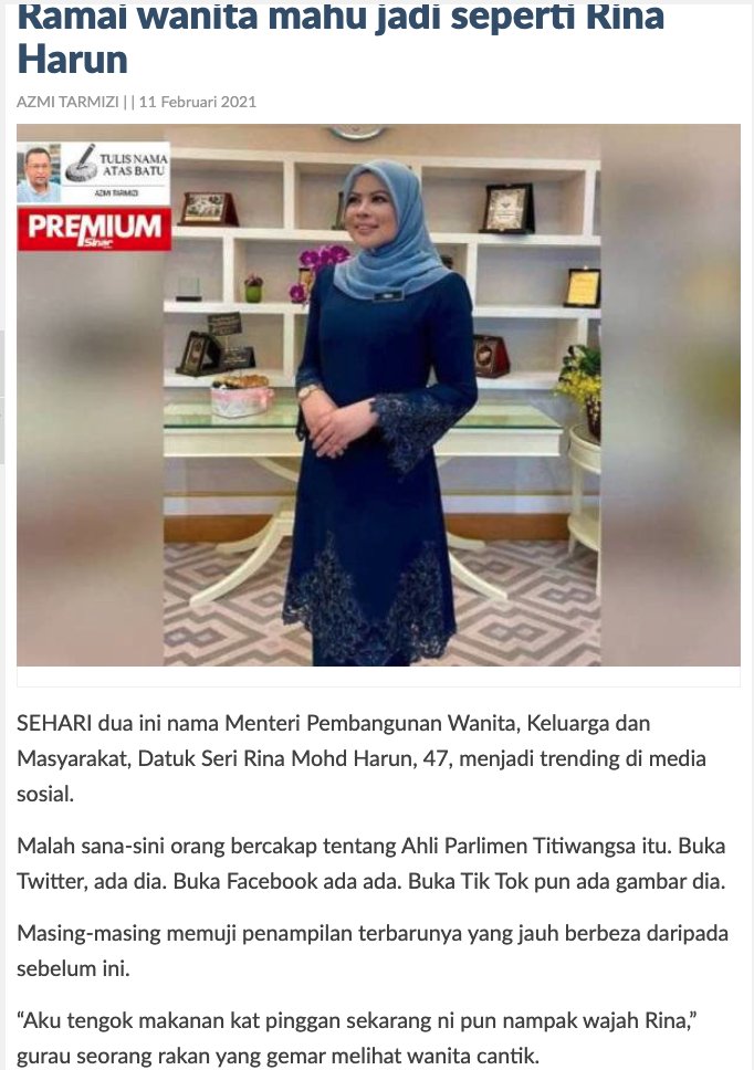Zurairi A R On Twitter Why It S Rarely A Good Idea For Men To Write Op Eds On Women S Looks Even When That Woman Is Rina Harun Exhibit 47 Https T Co 59kilh2brb