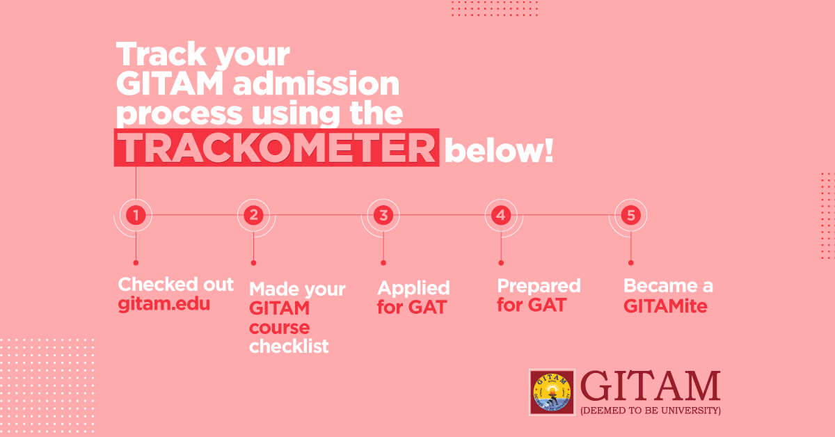 GITAMUniversity's tweet photo. Keeping track of your progress is essential to achieve success. Track it with the help of this GITAM trackometer!
#GITAMDeemedUniversity #GITAMLife #BlendedLearning https://t.co/bNDdYhTUhB