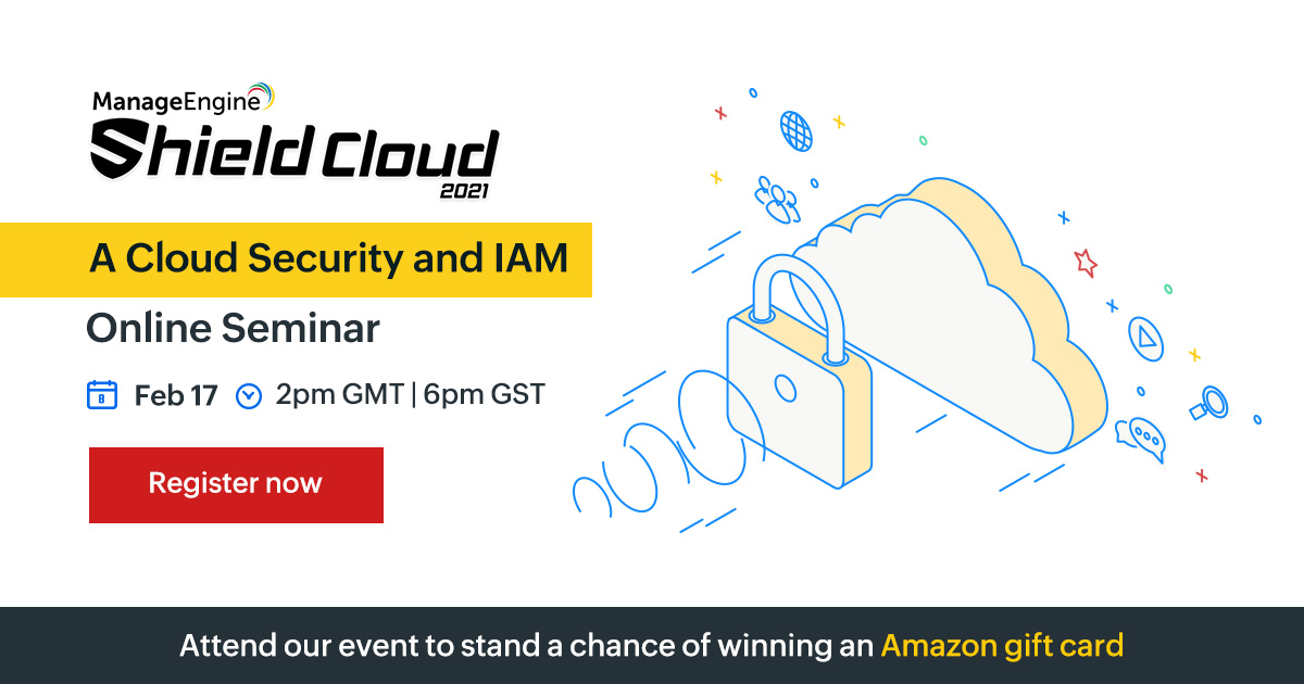 manageengine_it's tweet image. 🚀Lo Shield Cloud 2021 è in arrivo 🔥
‼Un evento da non perdere‼
Saprai come implementare un maggior livello di sicurezza attraverso le soluzioni offerte da #ManageEngine 👈
In palio gift card Amazon 🎁
Enjoy 👉 okt.to/mKC4I8
#CyberSecurity @ManageEngine