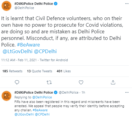 BJP4Delhi's tweet photo. CM Kejriwal's appointed Civil Defence Volunteers are illegally collecting money from common Delhiites. Delhi is paying a heavy price of electing Kejriwal Govt. 
Be aware, if you face such misconduct, please reach out to 
@DelhiPolice! https://t.co/QqWE7qGTig