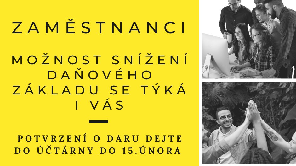 avpo_cr's tweet photo. Snížení daňového základu si mohou uplatnit i běžní zaměstnanci ve firmách a dalších institucích. Stačí do účtárny doručit potvrzení o daru a účetní jej zohlední v daňovém přiznání za zaměstnance. Pro roky 2020 a 2021 platí daňový odpis 30%.
#avpocr #30procent #podporadarcovstvi https://t.co/POuK6T9sPq