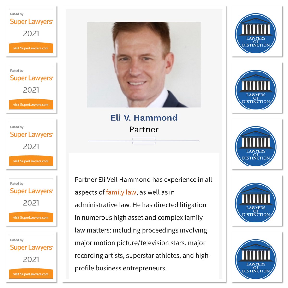 Claery and Hammond‘s Eli Hammond has been recognized in 2021 for excellence in family law #divorce #familylaw