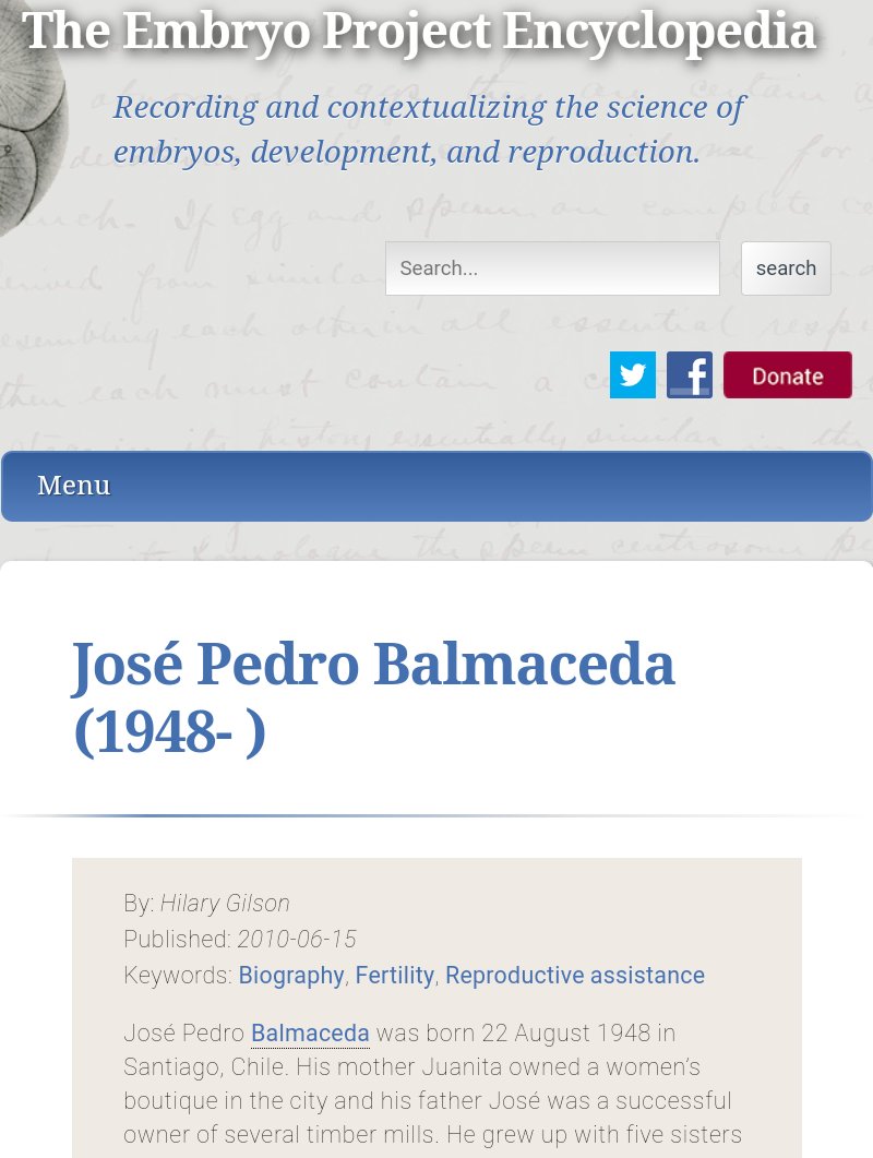Here is more information concerning Dr Jose Pedro Balmaceda's accusations. Ironically while the Left accuses Pinochet's regime & his supporters with conducting human experiments it was the Mandalorian's dad who came from a leftist family who was actually doing it.