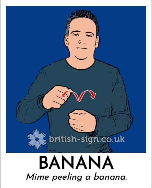 Today's #BritishSignLanguage sign is: BANANA - #BSL - learn sign language online at british-sign.co.uk