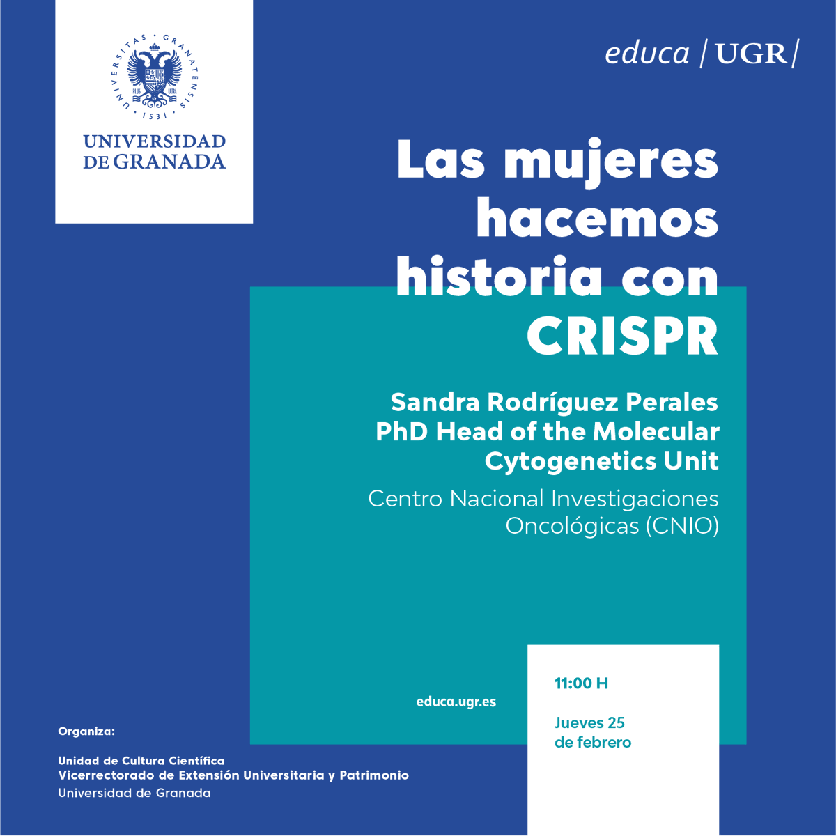 educaugr's tweet photo. Hoy celebramos el Día Internacional de la Mujer y la Niña en la Ciencia: https://t.co/yaIWvyN4sB No te pierdas todas las charlas que desde la UCC hemos preparado durante todo este mes; puedes consultarlas en https://t.co/mEQszuKE9L #11F2021 #mujeryciencia https://t.co/7FwuDsoONy