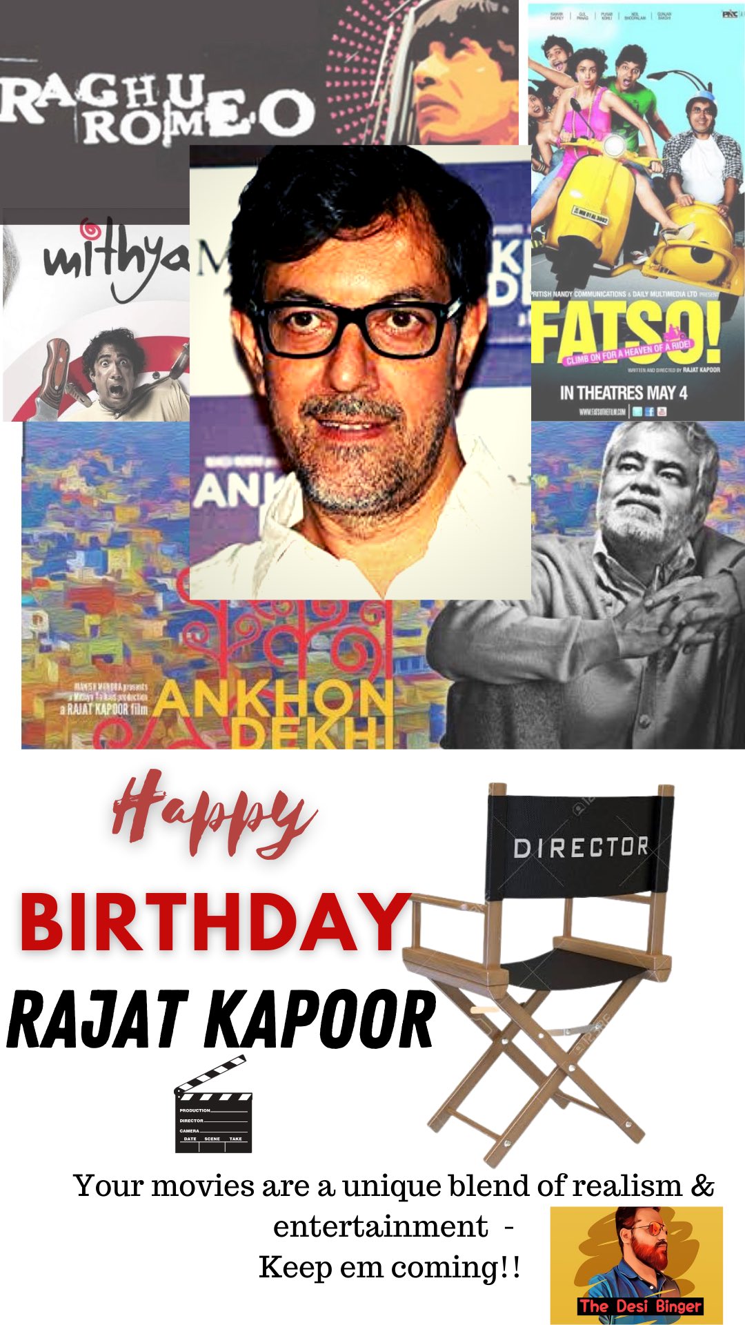  Happy birthday Rajat Kapoor ! Hindi film industry needs more filmmakers like you. 