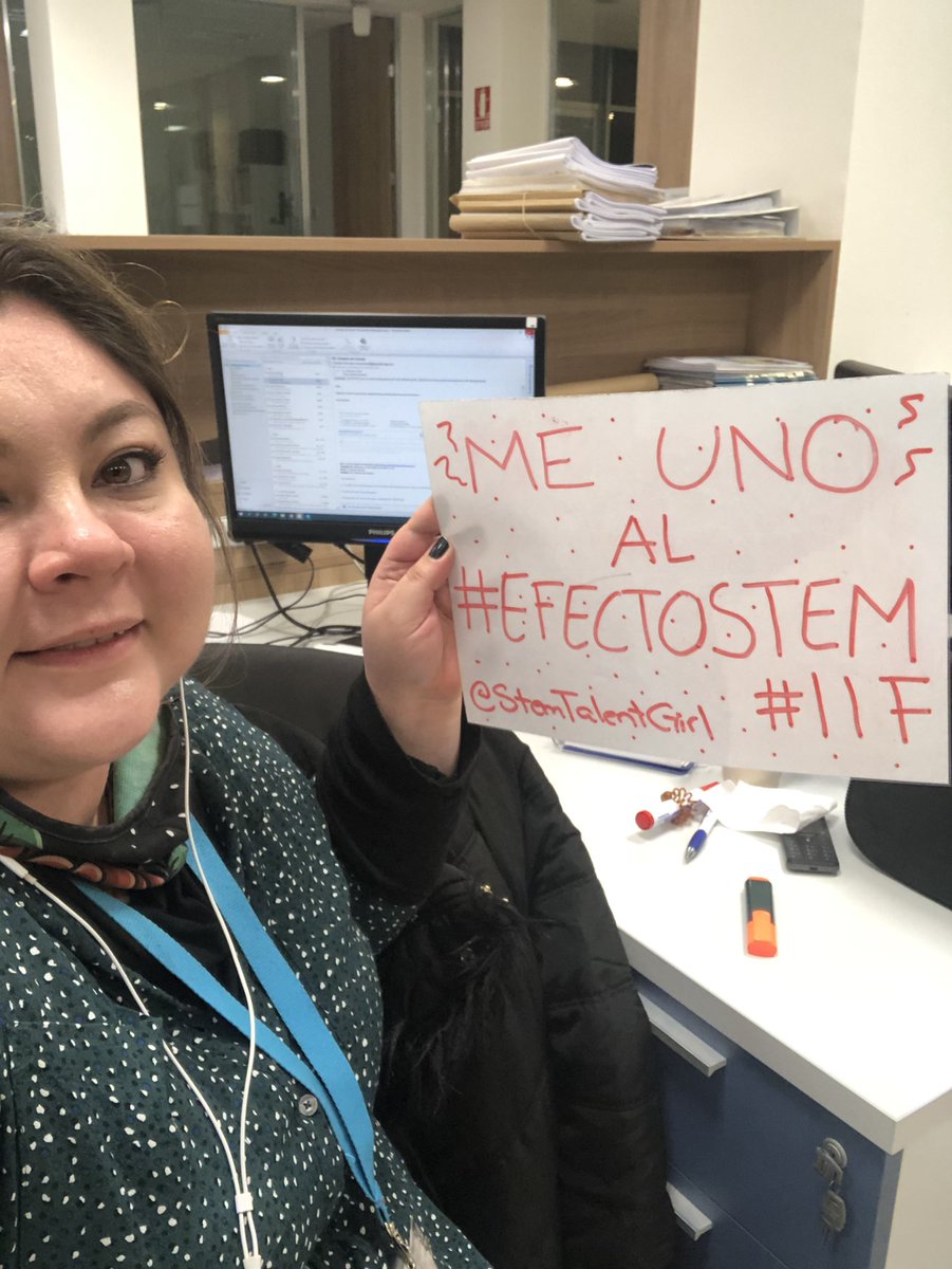 YO ME UNO!!! Por Más mujeres en #Ciencia! Queremos +visibilidad y - estereotipos. Me uno al #efectoSTEM para contribuir al #11F con @StemTalentGirl  ¿Os unís conmigo? Suban su foto!!! 💪